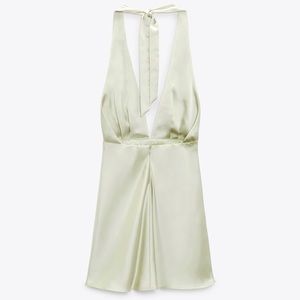 Zara Satin Halter Dress